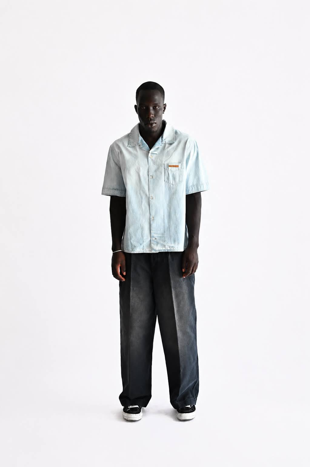 Chambray Shirt W/ Neck Tie
