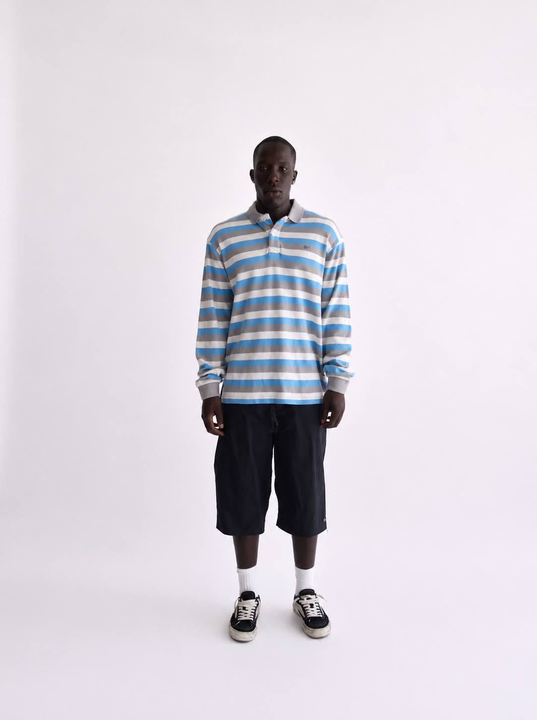 Striped Long Sleeve Polo Knit