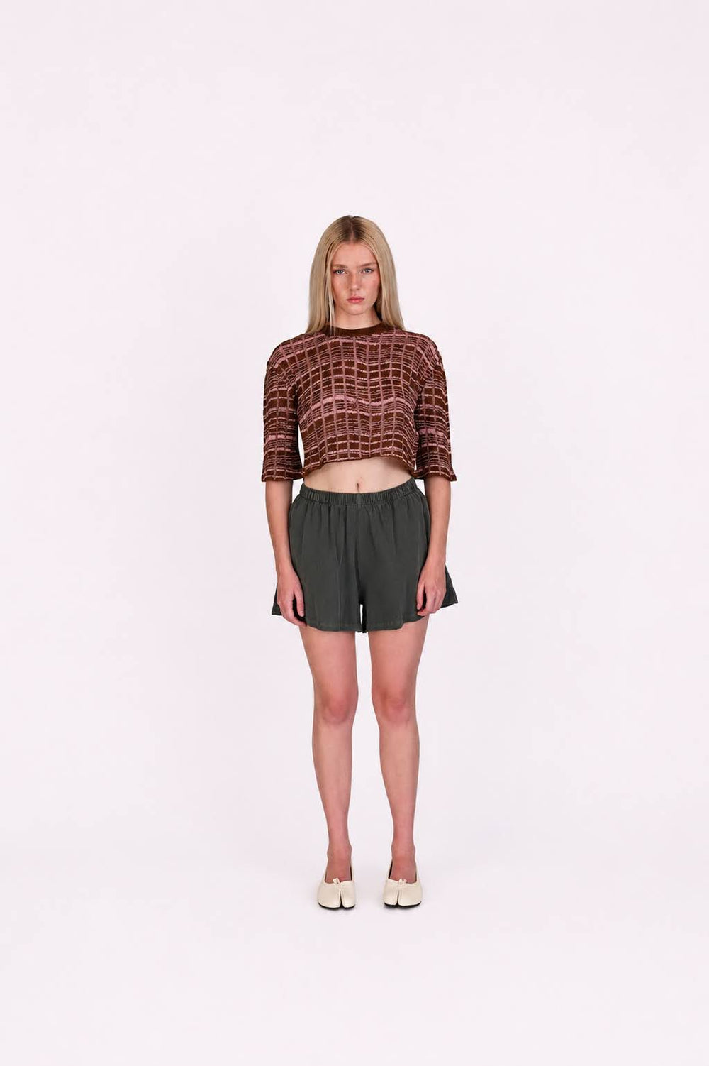Wavy Ribbed Linen Sweater