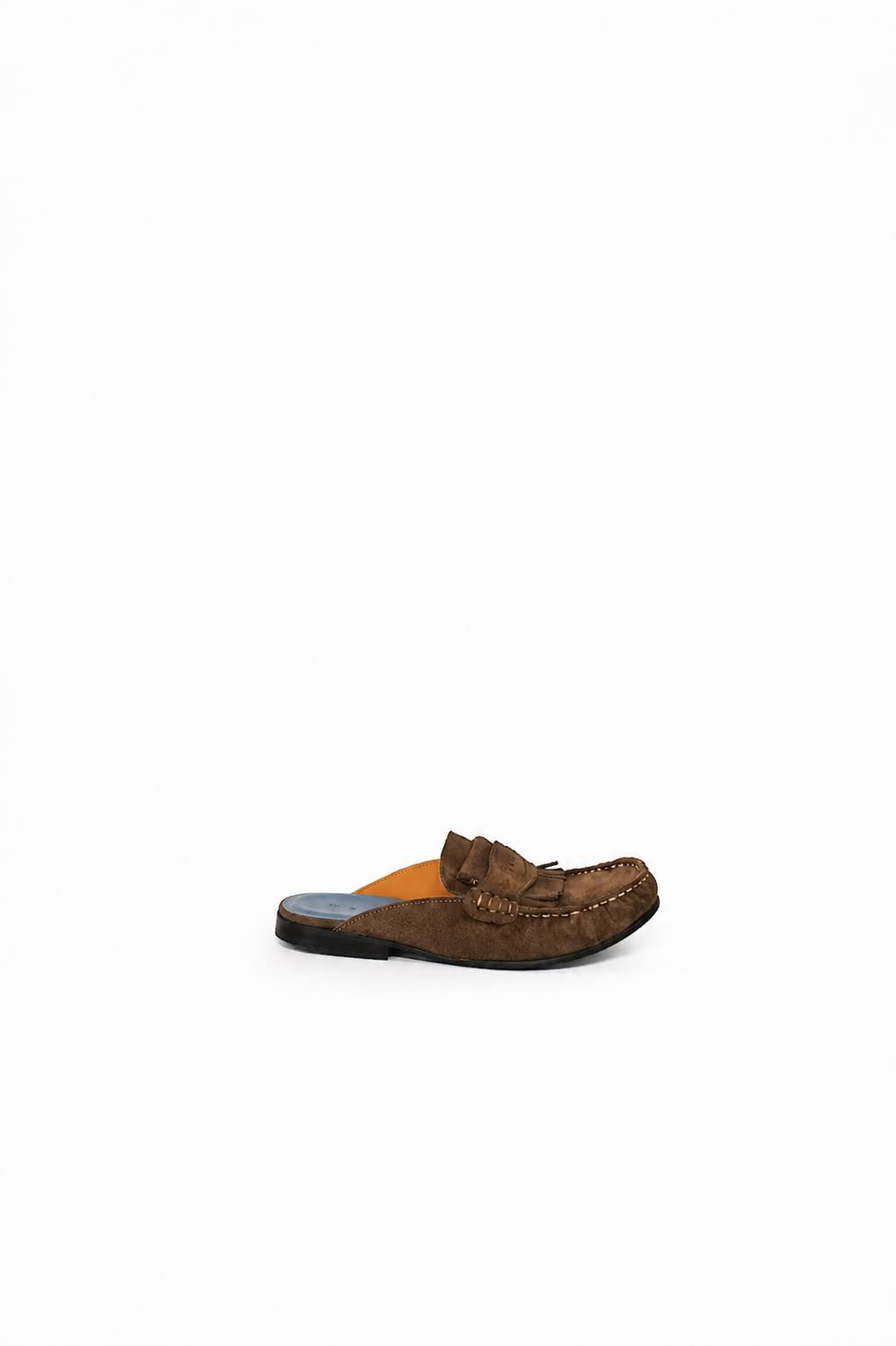 Fringe Tip Suede Sabot