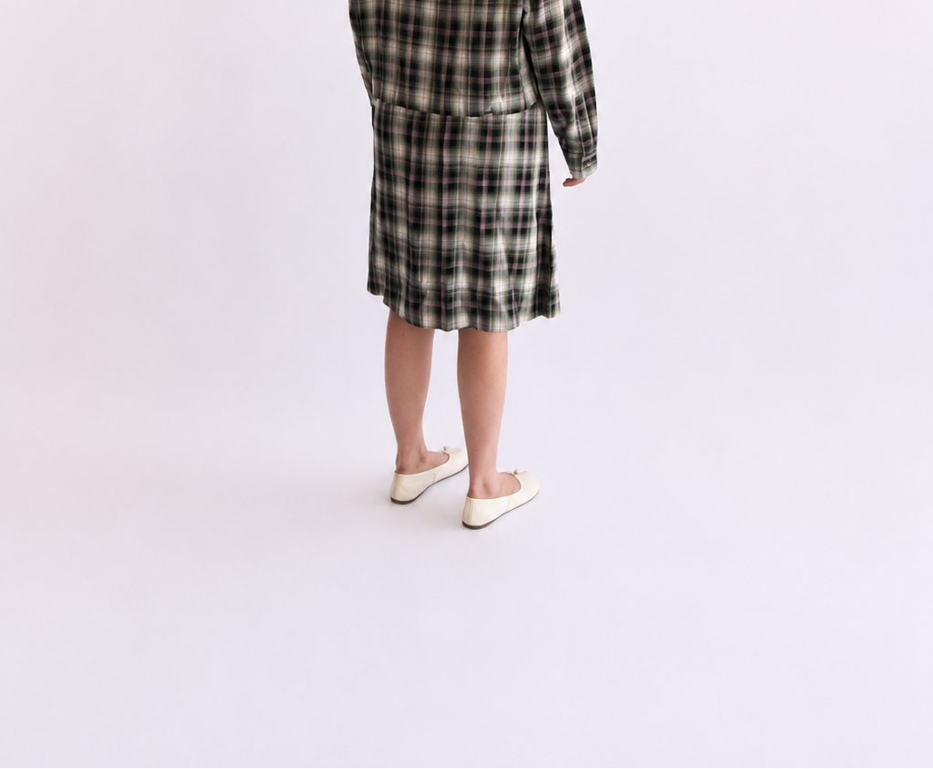 Check Midi Skirt