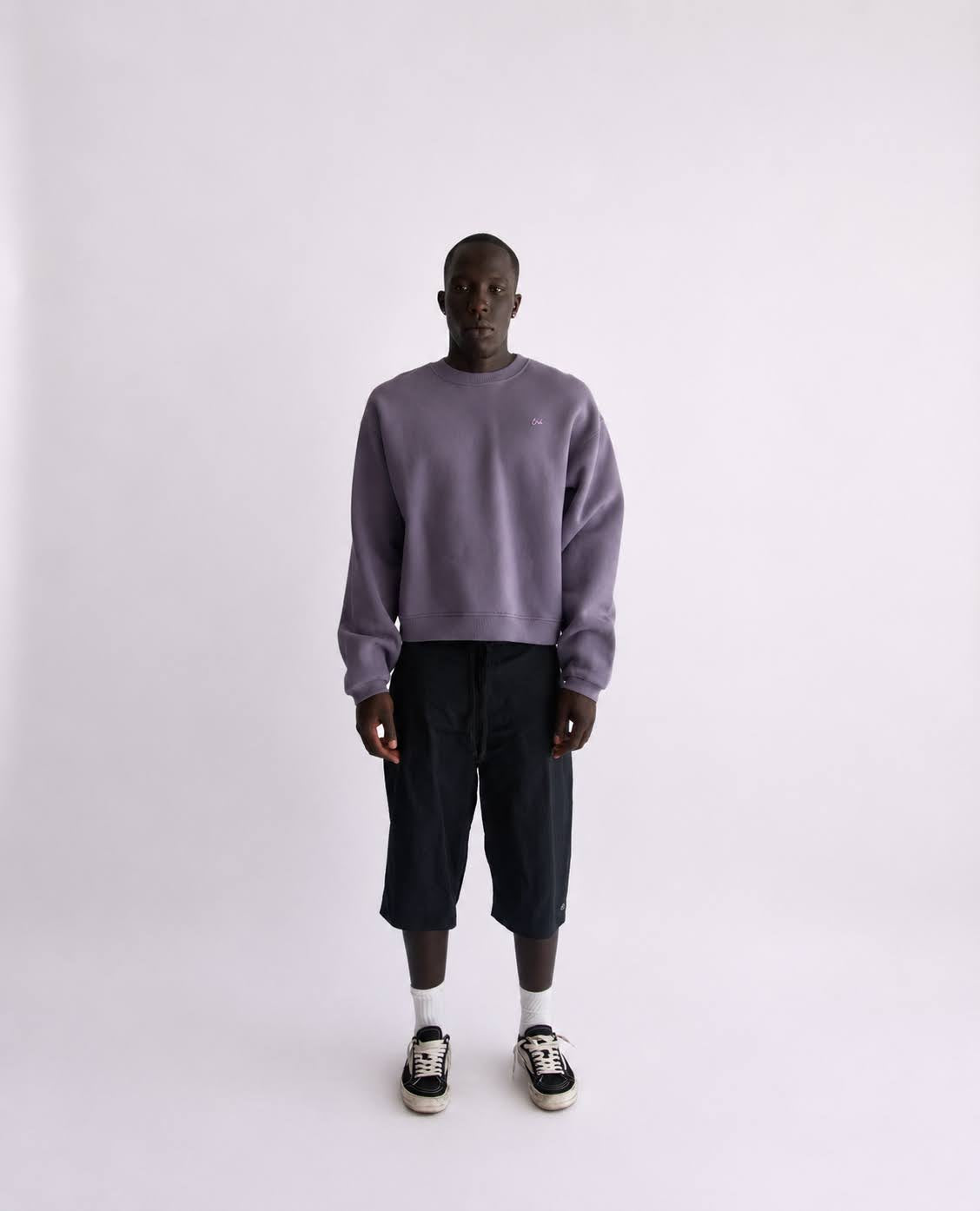 Script Crewneck Sweatshirt Knit (Purple)