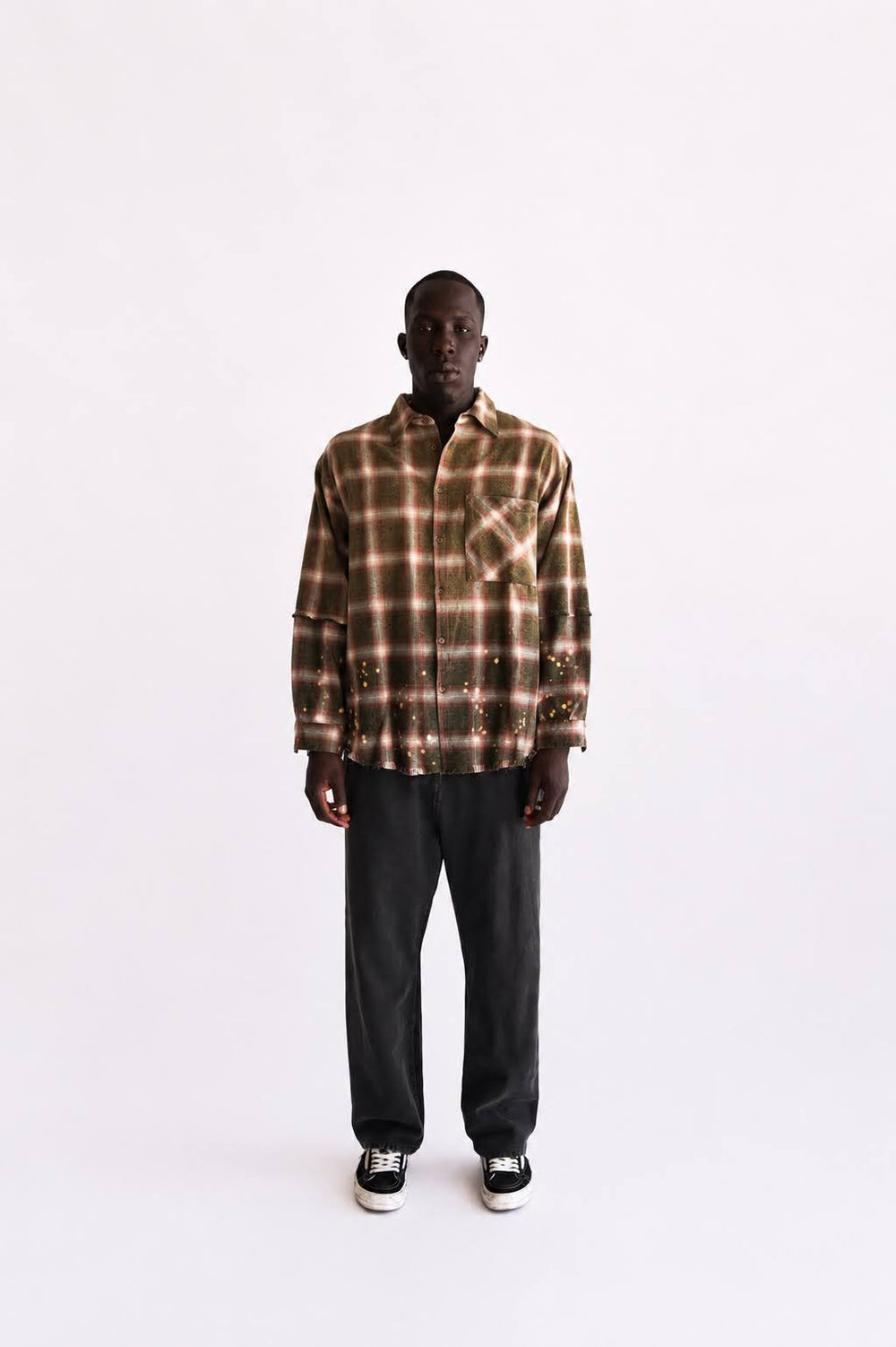 Patchwork Flannel (Burgundy/Green)