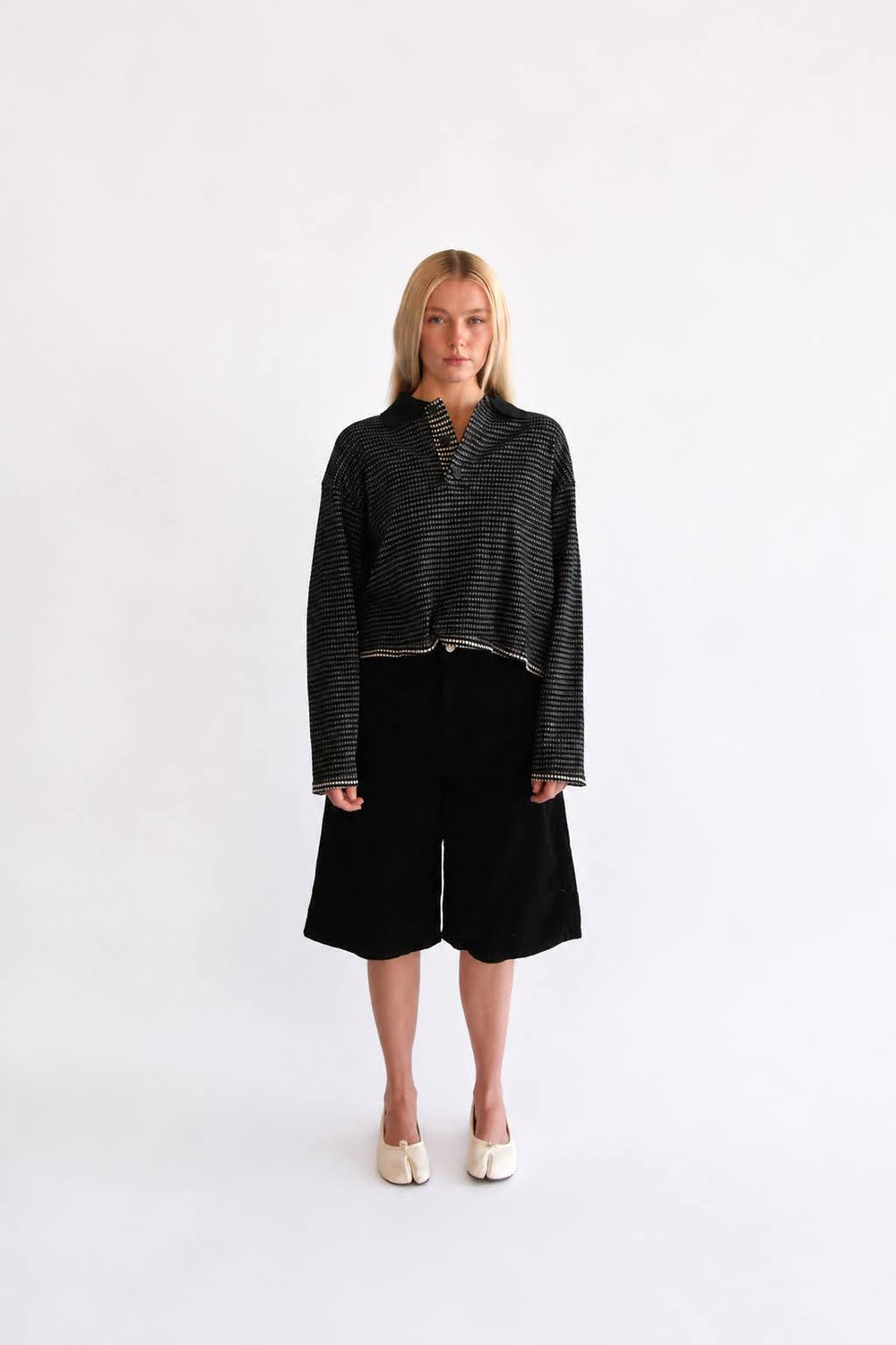 Cropped LS Polo