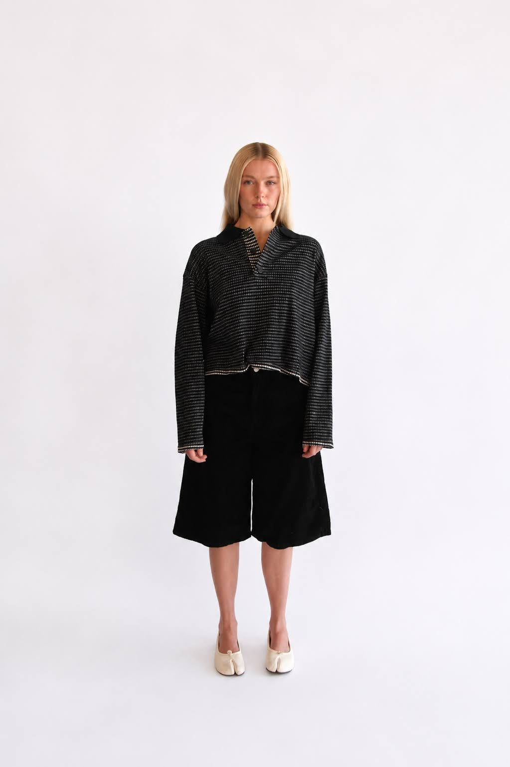 Cropped LS Polo