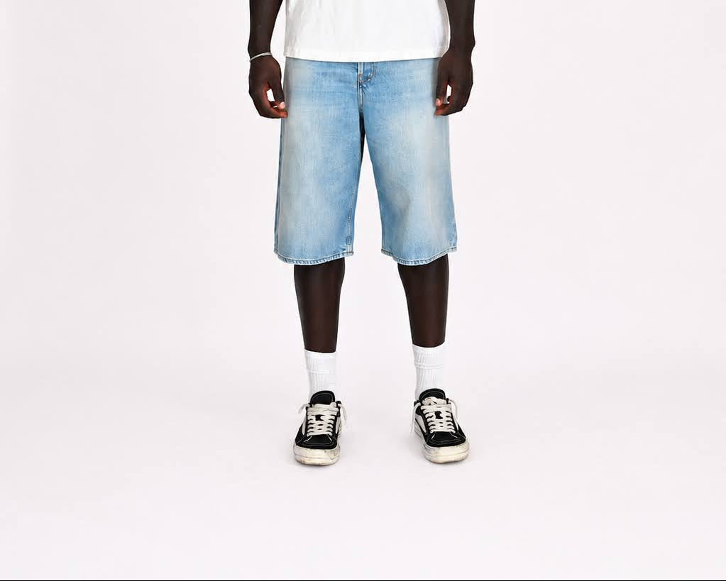 Light Blue Loose Fit Denim Shorts
