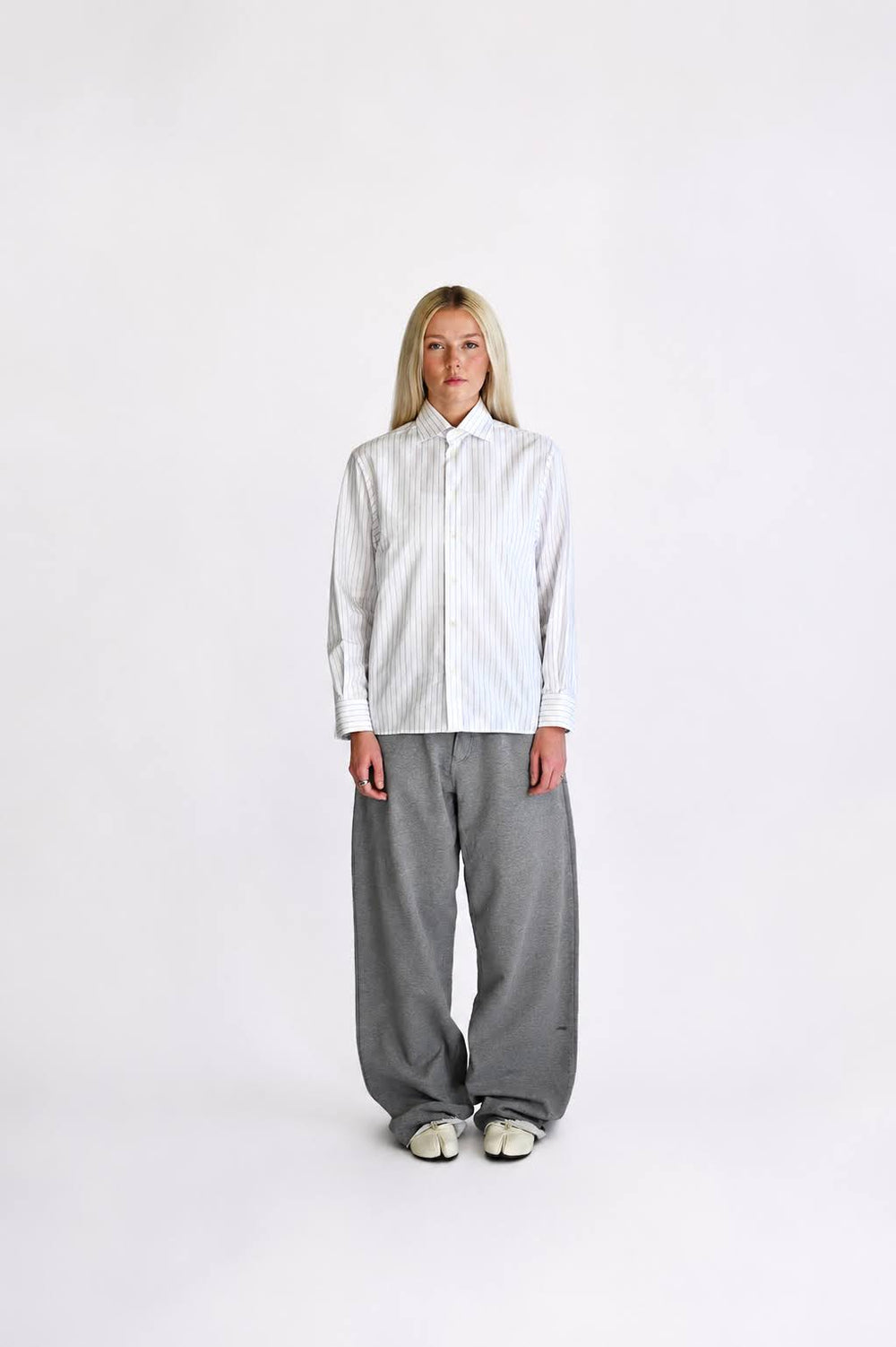 Vertical Striped Button Up