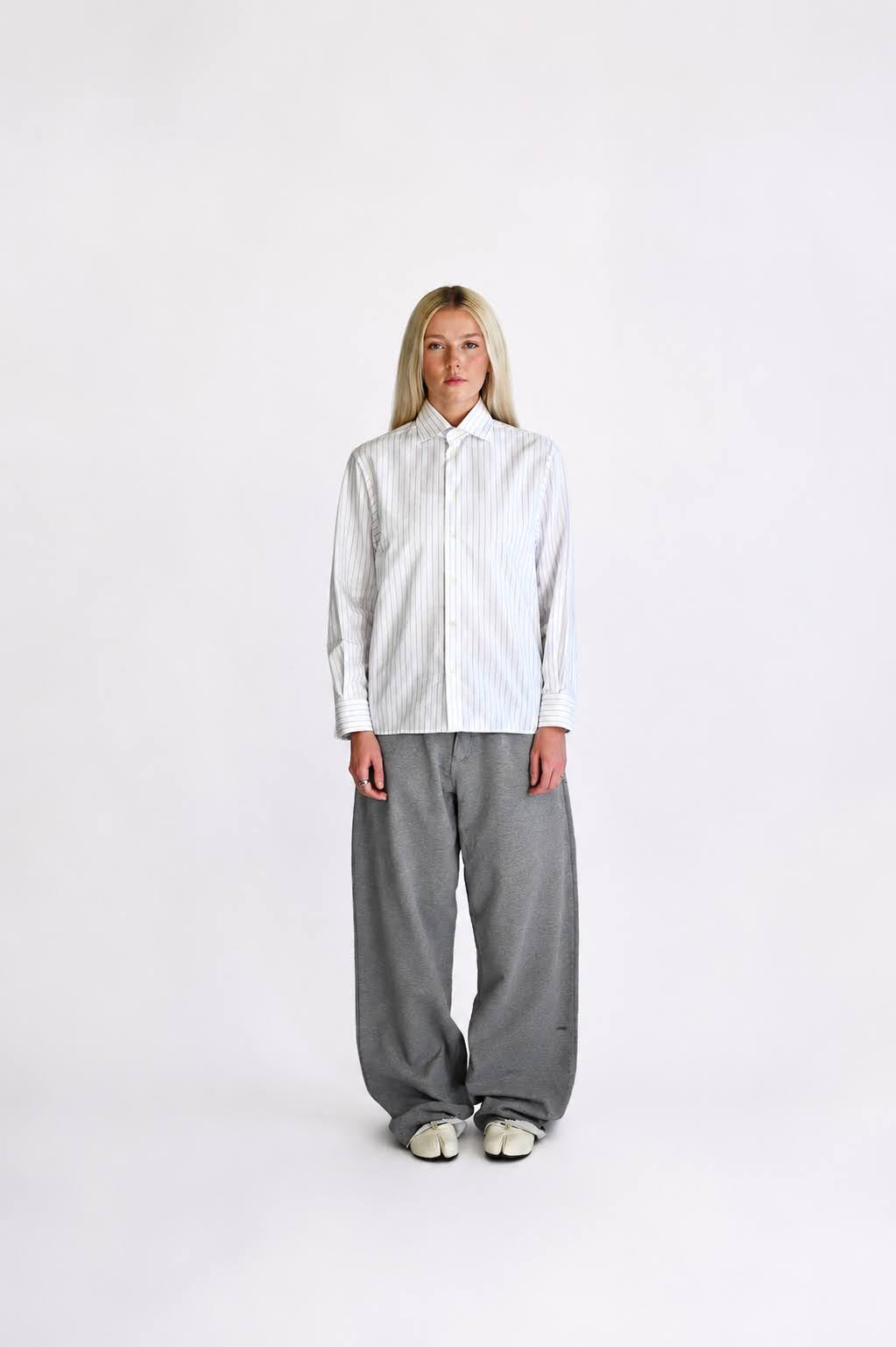 Vertical Striped Button Up