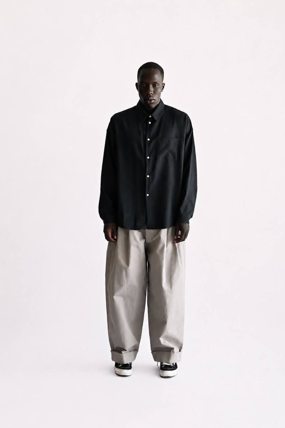 Deep Blue Tropical Wool LS