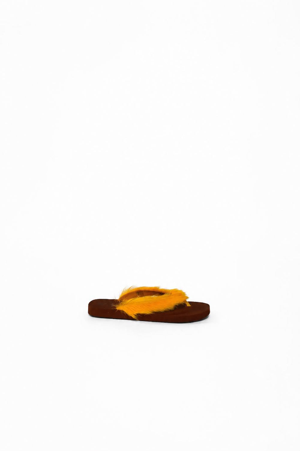Yellow Ponyhair Flip Flop