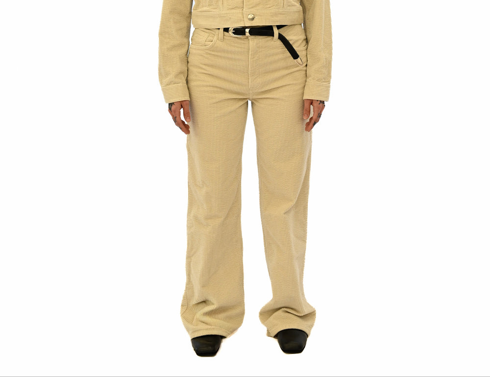 Cream Cord Flared Trouser