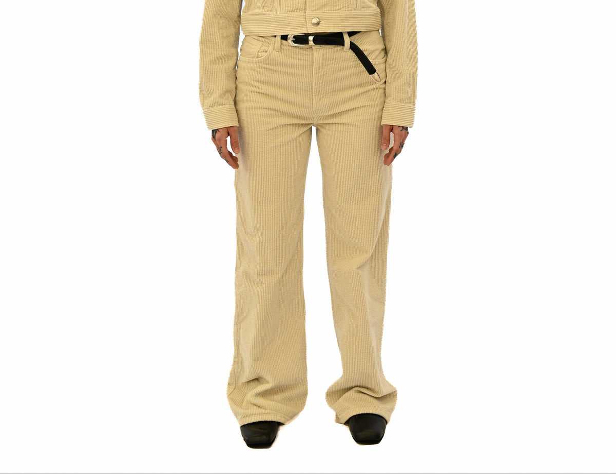 Cream Cord Flared Trouser