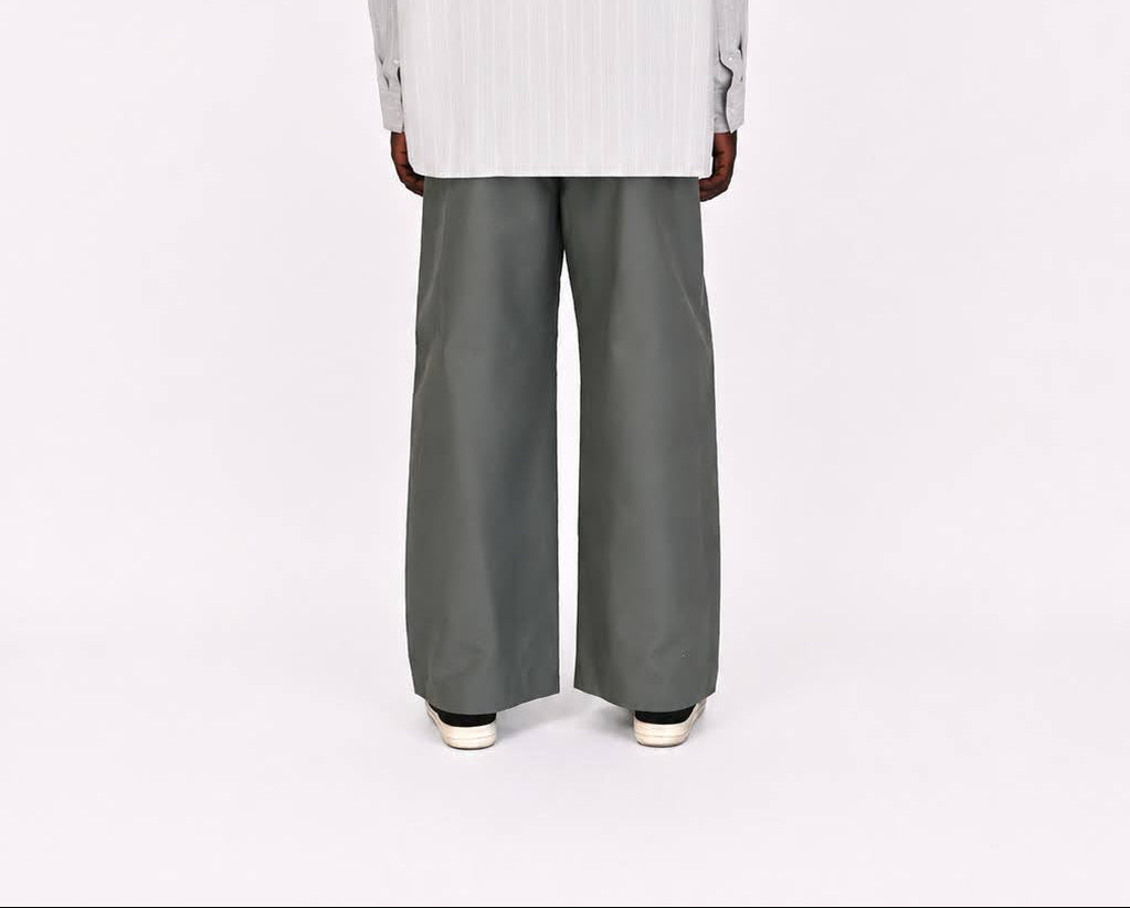 Stone Grey Satin Trousers