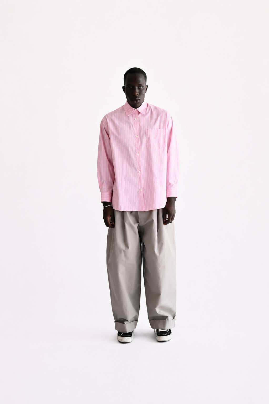 Techno Striped Poplin Magnolia