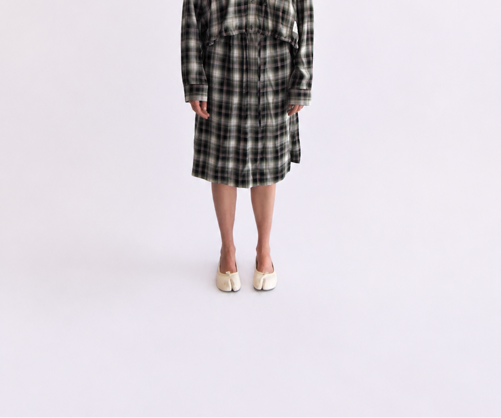 Check Midi Skirt