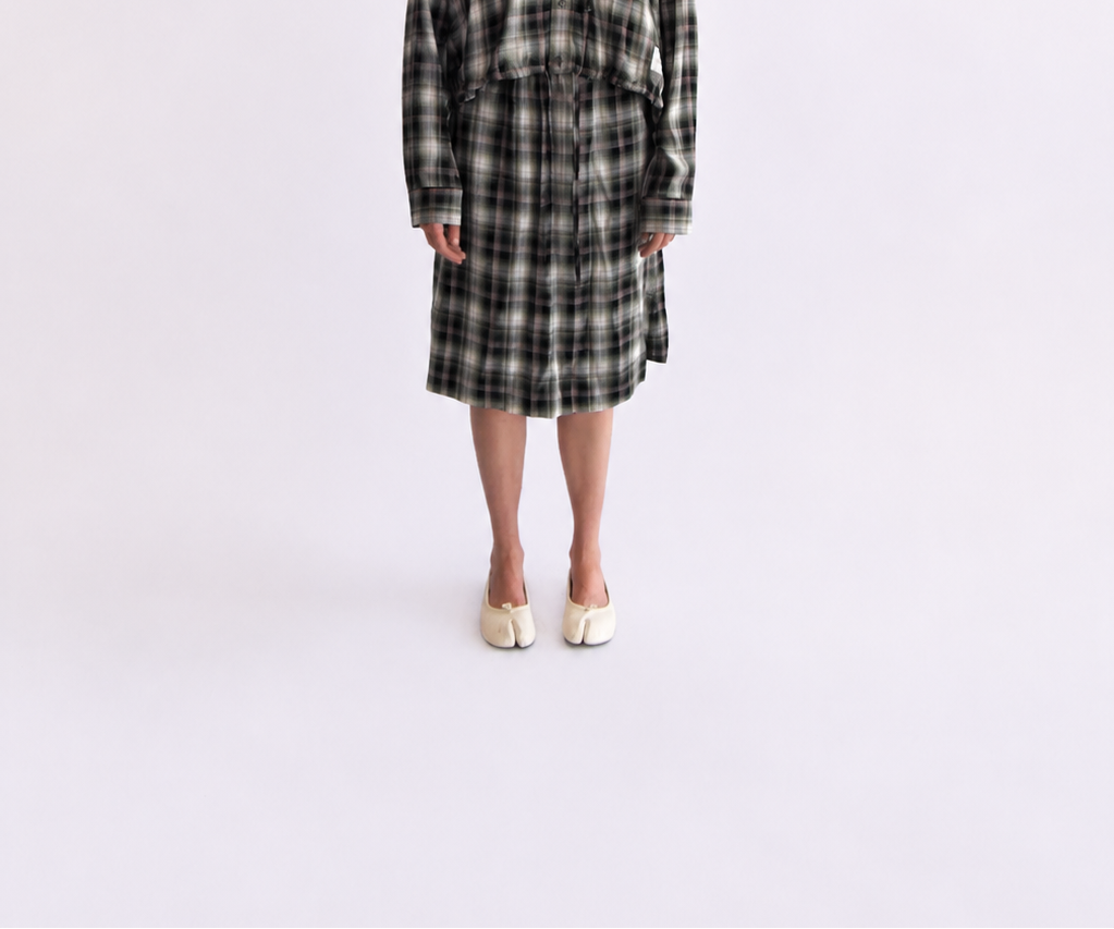 Check Midi Skirt