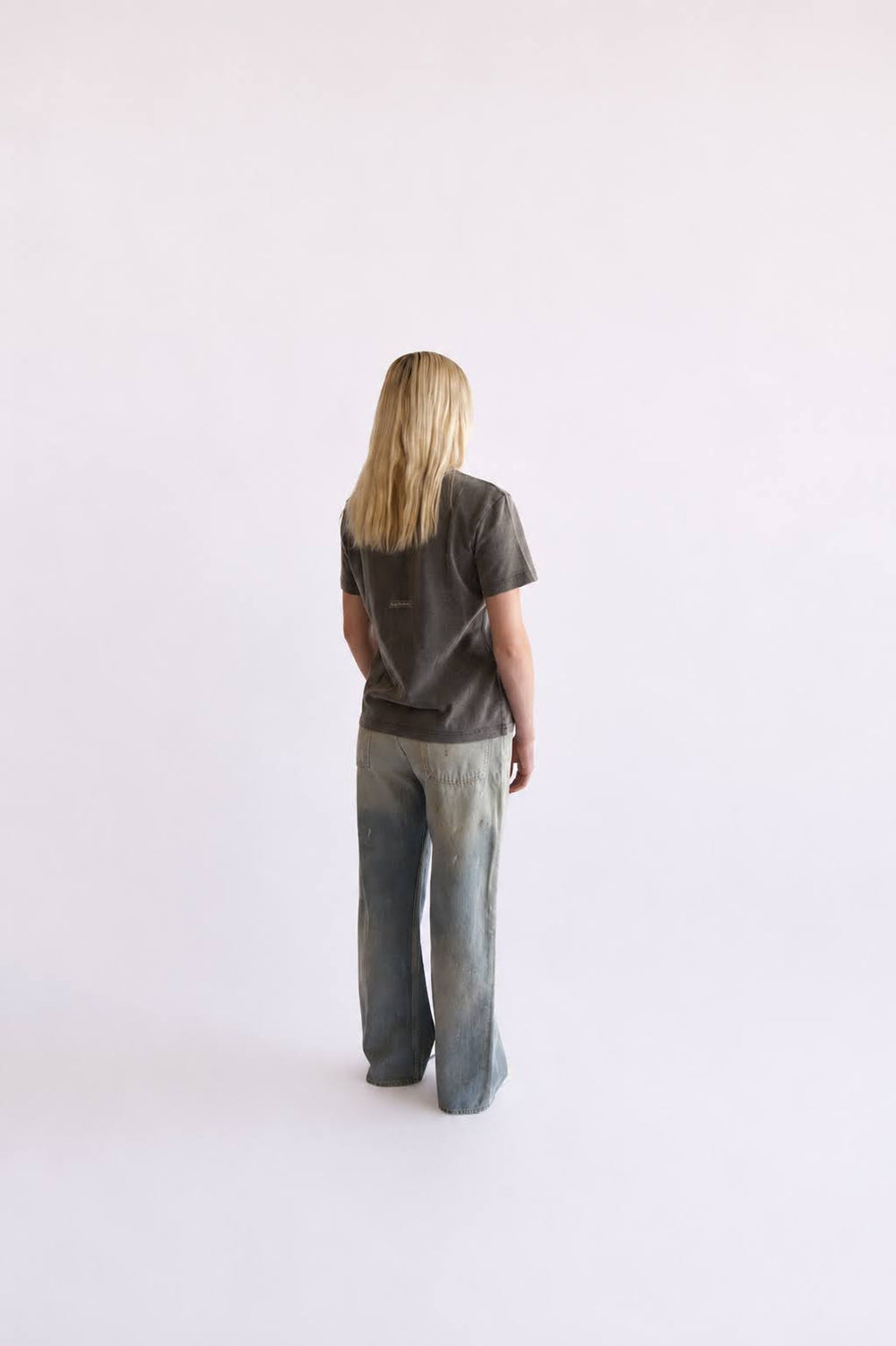 Faded Black Rubber Logo T-Shirt
